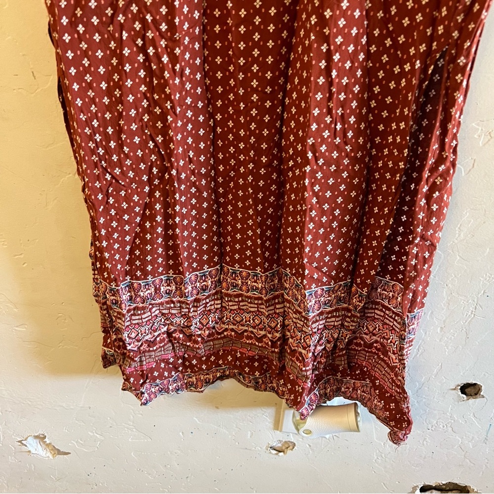 Angie Rust Red Boho Duster Kimono - Picture 7 of 9